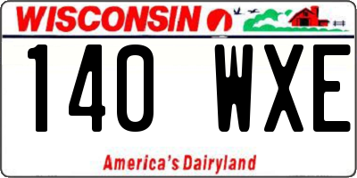 WI license plate 140WXE