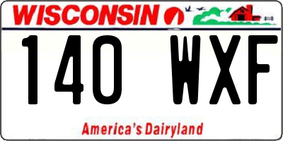 WI license plate 140WXF