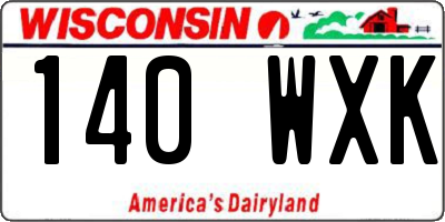 WI license plate 140WXK