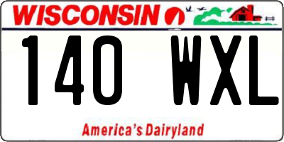 WI license plate 140WXL
