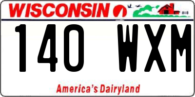 WI license plate 140WXM