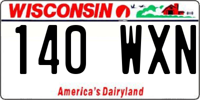 WI license plate 140WXN