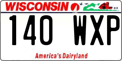 WI license plate 140WXP