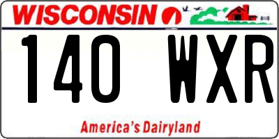 WI license plate 140WXR