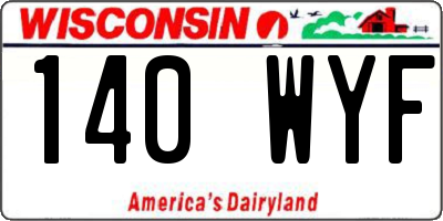 WI license plate 140WYF