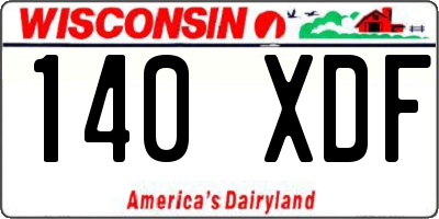 WI license plate 140XDF
