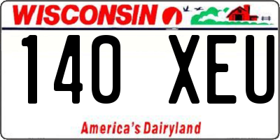 WI license plate 140XEU