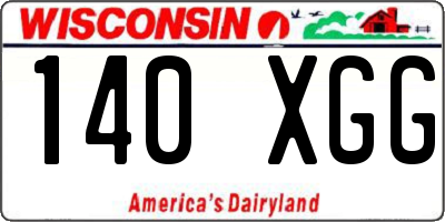 WI license plate 140XGG