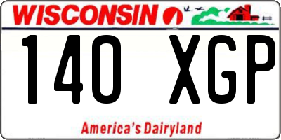 WI license plate 140XGP
