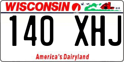 WI license plate 140XHJ