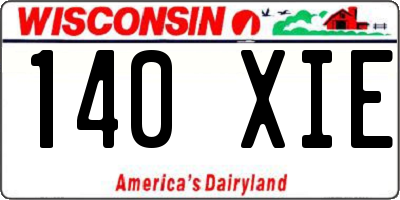WI license plate 140XIE