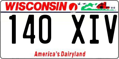 WI license plate 140XIV