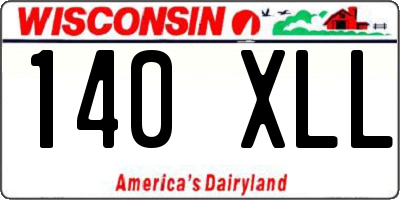 WI license plate 140XLL