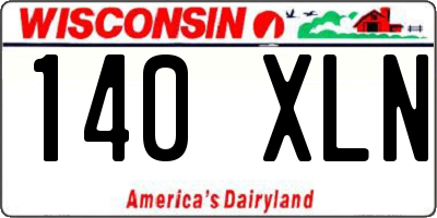 WI license plate 140XLN