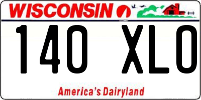 WI license plate 140XLO