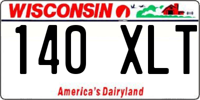 WI license plate 140XLT