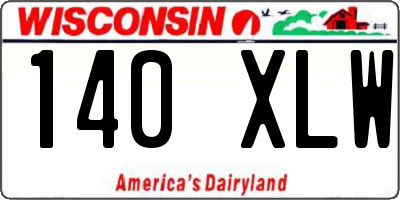 WI license plate 140XLW