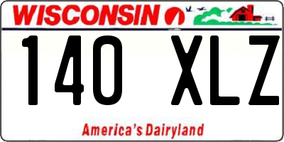 WI license plate 140XLZ
