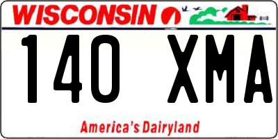 WI license plate 140XMA
