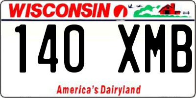 WI license plate 140XMB
