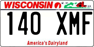 WI license plate 140XMF