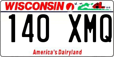 WI license plate 140XMQ