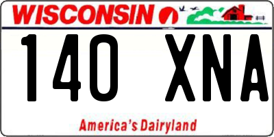 WI license plate 140XNA