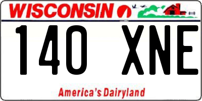 WI license plate 140XNE