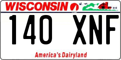 WI license plate 140XNF