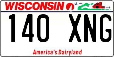 WI license plate 140XNG