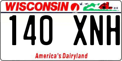 WI license plate 140XNH