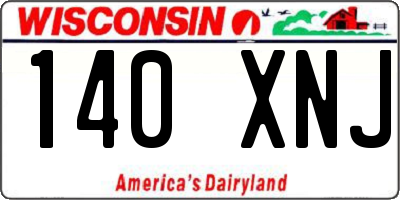 WI license plate 140XNJ