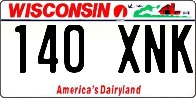 WI license plate 140XNK
