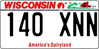 WI license plate 140XNN
