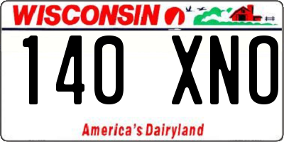 WI license plate 140XNO