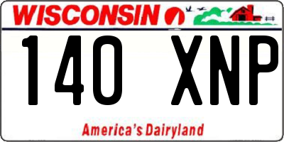 WI license plate 140XNP