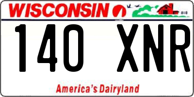 WI license plate 140XNR