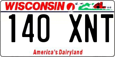 WI license plate 140XNT