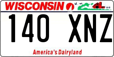 WI license plate 140XNZ