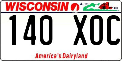 WI license plate 140XOC