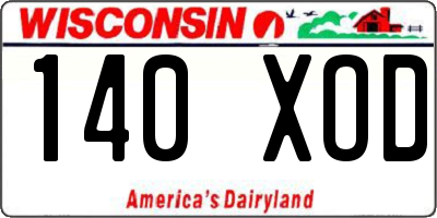 WI license plate 140XOD