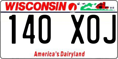 WI license plate 140XOJ