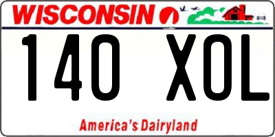 WI license plate 140XOL