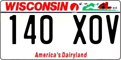 WI license plate 140XOV