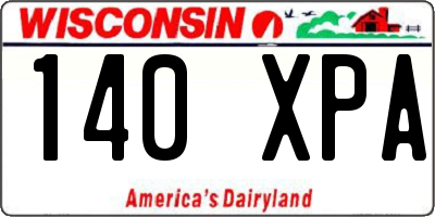 WI license plate 140XPA