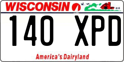 WI license plate 140XPD