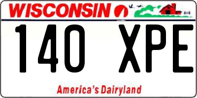 WI license plate 140XPE