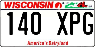 WI license plate 140XPG