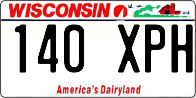 WI license plate 140XPH