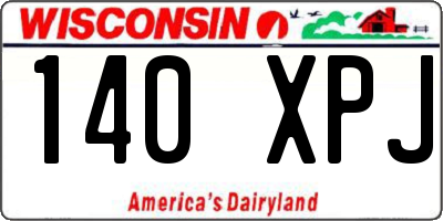 WI license plate 140XPJ